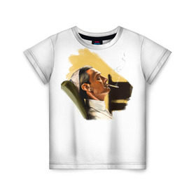 Детская футболка 3D с принтом The Young Pope в Екатеринбурге, 100% гипоаллергенный полиэфир | прямой крой, круглый вырез горловины, длина до линии бедер, чуть спущенное плечо, ткань немного тянется | Тематика изображения на принте: young pope | джуд | лоу | молодой папа