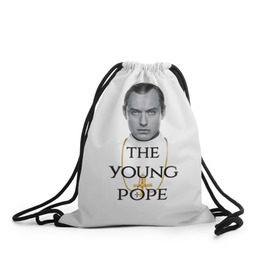 Рюкзак-мешок 3D с принтом The Young Pope в Екатеринбурге, 100% полиэстер | плотность ткани — 200 г/м2, размер — 35 х 45 см; лямки — толстые шнурки, застежка на шнуровке, без карманов и подкладки | Тематика изображения на принте: young pope | джуд | лоу | молодой папа