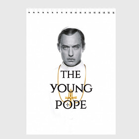 Скетчбук с принтом The Young Pope в Екатеринбурге, 100% бумага
 | 48 листов, плотность листов — 100 г/м2, плотность картонной обложки — 250 г/м2. Листы скреплены сверху удобной пружинной спиралью | young pope | джуд | лоу | молодой папа
