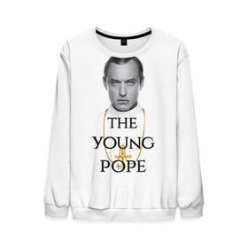 Мужской свитшот 3D с принтом The Young Pope в Екатеринбурге, 100% полиэстер с мягким внутренним слоем | круглый вырез горловины, мягкая резинка на манжетах и поясе, свободная посадка по фигуре | Тематика изображения на принте: young pope | джуд | лоу | молодой папа