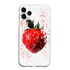 Чехол для iPhone 11 Pro матовый с принтом Клубника в Екатеринбурге, Силикон |  | брызги | земляника | клубника | краски | красный | природа | рисунок | фрукты