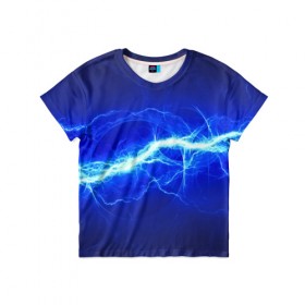 Детская футболка 3D с принтом electricity в Екатеринбурге, 100% гипоаллергенный полиэфир | прямой крой, круглый вырез горловины, длина до линии бедер, чуть спущенное плечо, ткань немного тянется | молния | разряд | электричество