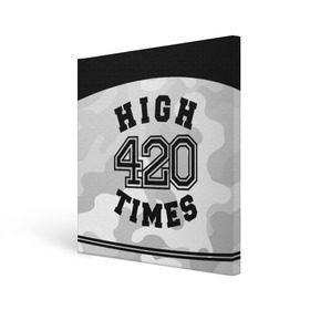 Холст квадратный с принтом High Times 420 Camo в Екатеринбурге, 100% ПВХ |  | camouflage | камо | камуфляж