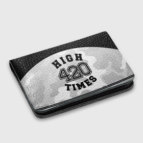 Картхолдер с принтом с принтом High Times 420 Camo в Екатеринбурге, натуральная матовая кожа | размер 7,3 х 10 см; кардхолдер имеет 4 кармана для карт; | camouflage | камо | камуфляж