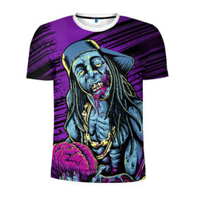 Мужская футболка 3D спортивная с принтом Lil Wayne 5 в Екатеринбурге, 100% полиэстер с улучшенными характеристиками | приталенный силуэт, круглая горловина, широкие плечи, сужается к линии бедра | lil wayne | rap | лил уэйн | рэп | хип хоп
