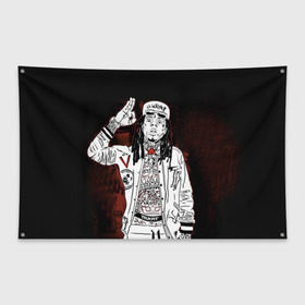 Флаг-баннер с принтом Lil Wayne 3 в Екатеринбурге, 100% полиэстер | размер 67 х 109 см, плотность ткани — 95 г/м2; по краям флага есть четыре люверса для крепления | lil wayne | rap | лил уэйн | рэп | хип хоп