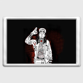 Магнит 45*70 с принтом Lil Wayne 3 в Екатеринбурге, Пластик | Размер: 78*52 мм; Размер печати: 70*45 | lil wayne | rap | лил уэйн | рэп | хип хоп
