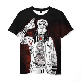 Мужская футболка 3D с принтом Lil Wayne 3 в Екатеринбурге, 100% полиэфир | прямой крой, круглый вырез горловины, длина до линии бедер | lil wayne | rap | лил уэйн | рэп | хип хоп