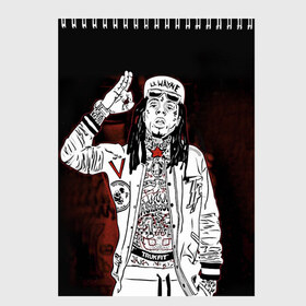 Скетчбук с принтом Lil Wayne 3 в Екатеринбурге, 100% бумага
 | 48 листов, плотность листов — 100 г/м2, плотность картонной обложки — 250 г/м2. Листы скреплены сверху удобной пружинной спиралью | lil wayne | rap | лил уэйн | рэп | хип хоп