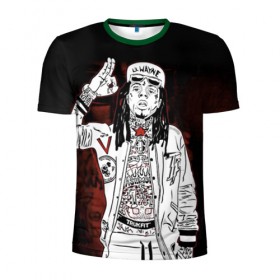 Мужская футболка 3D спортивная с принтом Lil Wayne 3 в Екатеринбурге, 100% полиэстер с улучшенными характеристиками | приталенный силуэт, круглая горловина, широкие плечи, сужается к линии бедра | lil wayne | rap | лил уэйн | рэп | хип хоп