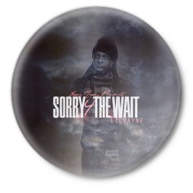 Значок с принтом Lil Wayne 6 в Екатеринбурге,  металл | круглая форма, металлическая застежка в виде булавки | 
