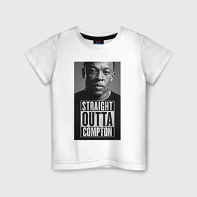 Детская футболка хлопок с принтом Dr. Dre в Екатеринбурге, 100% хлопок | круглый вырез горловины, полуприлегающий силуэт, длина до линии бедер | 