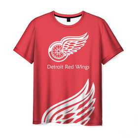 Мужская футболка 3D с принтом Detroit Red Wings 2017 в Екатеринбурге, 100% полиэфир | прямой крой, круглый вырез горловины, длина до линии бедер | detroit red wings | nhl | спорт | хоккей