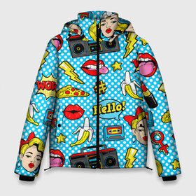 Мужская зимняя куртка 3D с принтом Девочка из комикса в Екатеринбурге, верх — 100% полиэстер; подкладка — 100% полиэстер; утеплитель — 100% полиэстер | длина ниже бедра, свободный силуэт Оверсайз. Есть воротник-стойка, отстегивающийся капюшон и ветрозащитная планка. 

Боковые карманы с листочкой на кнопках и внутренний карман на молнии. | паттерн | поп арт | яркий