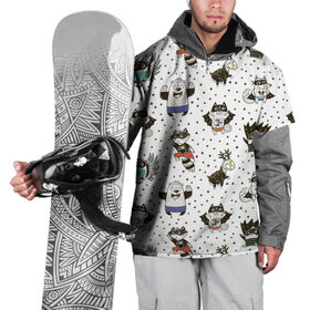 Накидка на куртку 3D с принтом Лесные супергерои в Екатеринбурге, 100% полиэстер |  | Тематика изображения на принте: енот | лес | лис | лось | медведь | паттерн | сова