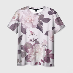 Мужская футболка 3D с принтом Розы в Екатеринбурге, 100% полиэфир | прямой крой, круглый вырез горловины, длина до линии бедер | flower | rose | лепестки | розы | сад | цветок | цветы