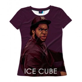 Женская футболка 3D с принтом Ice Cube 5 в Екатеринбурге, 100% полиэфир ( синтетическое хлопкоподобное полотно) | прямой крой, круглый вырез горловины, длина до линии бедер | Тематика изображения на принте: ice cube | oshea jackson | rap | айс кьюб | гангста рэп | о’ши дже́ксон | рэп