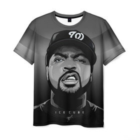 Мужская футболка 3D с принтом Ice Cube 2 в Екатеринбурге, 100% полиэфир | прямой крой, круглый вырез горловины, длина до линии бедер | Тематика изображения на принте: ice cube | oshea jackson | rap | айс кьюб | гангста рэп | о’ши дже́ксон | рэп