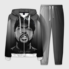 Мужской костюм 3D с принтом Ice Cube 2 в Екатеринбурге, 100% полиэстер | Манжеты и пояс оформлены тканевой резинкой, двухслойный капюшон со шнурком для регулировки, карманы спереди | ice cube | oshea jackson | rap | айс кьюб | гангста рэп | о’ши дже́ксон | рэп