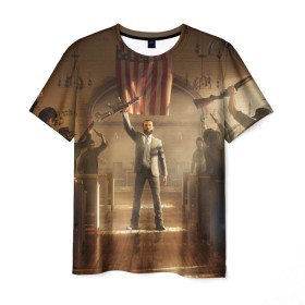 Мужская футболка 3D с принтом Gun в Екатеринбурге, 100% полиэфир | прямой крой, круглый вырез горловины, длина до линии бедер | far cry | far cry 5 | фар край