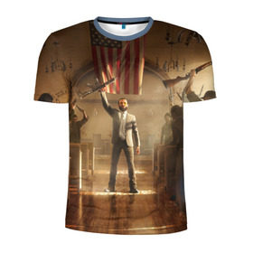 Мужская футболка 3D спортивная с принтом Gun в Екатеринбурге, 100% полиэстер с улучшенными характеристиками | приталенный силуэт, круглая горловина, широкие плечи, сужается к линии бедра | far cry | far cry 5 | фар край