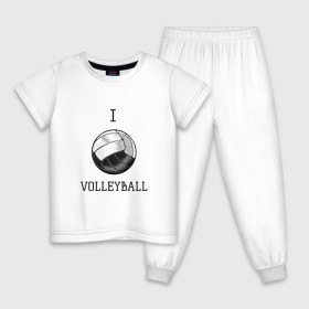 Детская пижама хлопок с принтом My volleyball в Екатеринбурге, 100% хлопок |  брюки и футболка прямого кроя, без карманов, на брюках мягкая резинка на поясе и по низу штанин
 | ball | beach | game | gamer | i | love | player | volleybal | волейбол | волейболист | игра | игрок | пляжник | спорт | спортсмен