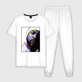 Мужская пижама хлопок с принтом Ice Cube в Екатеринбурге, 100% хлопок | брюки и футболка прямого кроя, без карманов, на брюках мягкая резинка на поясе и по низу штанин
 | ice cube | oshea jackson | rap | айс кьюб | гангста рэп | о’ши джексон | рэп