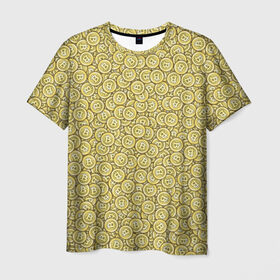 Мужская футболка 3D с принтом Биткоины в Екатеринбурге, 100% полиэфир | прямой крой, круглый вырез горловины, длина до линии бедер | bitcoin | деньги | золото | криптовалюта | майнер | майнинг | монеты | паттрен | спинер | текстура