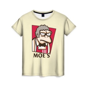 Женская футболка 3D с принтом Моррис в Екатеринбурге, 100% полиэфир ( синтетическое хлопкоподобное полотно) | прямой крой, круглый вырез горловины, длина до линии бедер | donut | homer | morris | simpson | барт | гомер | мардж | мо сизлак | моррис | пончик | симпсон | симпсоны