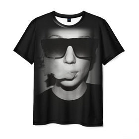 Мужская футболка 3D с принтом Vape Girl в Екатеринбурге, 100% полиэфир | прямой крой, круглый вырез горловины, длина до линии бедер | bud | buds | girl | smoke | vape | weed | вейп | вейпер | девочка | дым