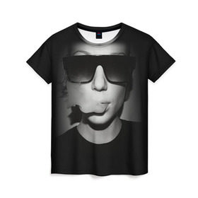 Женская футболка 3D с принтом Vape Girl в Екатеринбурге, 100% полиэфир ( синтетическое хлопкоподобное полотно) | прямой крой, круглый вырез горловины, длина до линии бедер | bud | buds | girl | smoke | vape | weed | вейп | вейпер | девочка | дым