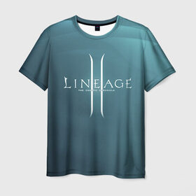 Мужская футболка 3D с принтом LineAge II в Екатеринбурге, 100% полиэфир | прямой крой, круглый вырез горловины, длина до линии бедер | l2 | la 2 | lineage | lineage 2 | lineage ii | линейка