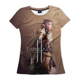 Женская футболка 3D с принтом LineAge II 4 в Екатеринбурге, 100% полиэфир ( синтетическое хлопкоподобное полотно) | прямой крой, круглый вырез горловины, длина до линии бедер | 