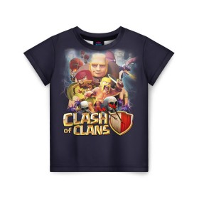 Детская футболка 3D с принтом Clash of clans 2 в Екатеринбурге, 100% гипоаллергенный полиэфир | прямой крой, круглый вырез горловины, длина до линии бедер, чуть спущенное плечо, ткань немного тянется | clash of clans | игры | клэш оф кланс