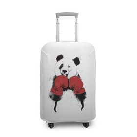Чехол для чемодана 3D с принтом Панда боксер в Екатеринбурге, 86% полиэфир, 14% спандекс | двустороннее нанесение принта, прорези для ручек и колес | Тематика изображения на принте: бамбук | бамбуковый медведь | бокс | боксерские | брызги | енот | животное | коала | красивый | красная книга | кунгфу | медведь | милый | мишка | очки | панда | перчатки | пот | прикол | прикольный