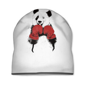 Шапка 3D с принтом Панда боксер в Екатеринбурге, 100% полиэстер | универсальный размер, печать по всей поверхности изделия | бамбук | бамбуковый медведь | бокс | боксерские | брызги | енот | животное | коала | красивый | красная книга | кунгфу | медведь | милый | мишка | очки | панда | перчатки | пот | прикол | прикольный