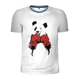 Мужская футболка 3D спортивная с принтом Панда боксер в Екатеринбурге, 100% полиэстер с улучшенными характеристиками | приталенный силуэт, круглая горловина, широкие плечи, сужается к линии бедра | Тематика изображения на принте: бамбук | бамбуковый медведь | бокс | боксерские | брызги | енот | животное | коала | красивый | красная книга | кунгфу | медведь | милый | мишка | очки | панда | перчатки | пот | прикол | прикольный