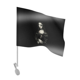 Флаг для автомобиля с принтом Мона Лиза Kiss в Екатеринбурге, 100% полиэстер | Размер: 30*21 см | джин симмонс | картина | пол стэнли | эйс фрейли