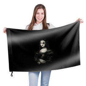 Флаг 3D с принтом Мона Лиза Kiss в Екатеринбурге, 100% полиэстер | плотность ткани — 95 г/м2, размер — 67 х 109 см. Принт наносится с одной стороны | джин симмонс | картина | пол стэнли | эйс фрейли