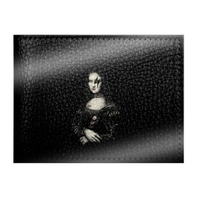 Обложка для студенческого билета с принтом Мона Лиза Kiss в Екатеринбурге, натуральная кожа | Размер: 11*8 см; Печать на всей внешней стороне | джин симмонс | картина | пол стэнли | эйс фрейли