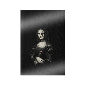 Обложка для паспорта матовая кожа с принтом Мона Лиза Kiss в Екатеринбурге, натуральная матовая кожа | размер 19,3 х 13,7 см; прозрачные пластиковые крепления | джин симмонс | картина | пол стэнли | эйс фрейли