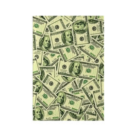 Обложка для паспорта матовая кожа с принтом Benjamin Franklin в Екатеринбурге, натуральная матовая кожа | размер 19,3 х 13,7 см; прозрачные пластиковые крепления | Тематика изображения на принте: 3d | benjamin franklin | америка | богатство | валюта | денежные купюры | деньги | доллар | зеленые | сша | текстуры