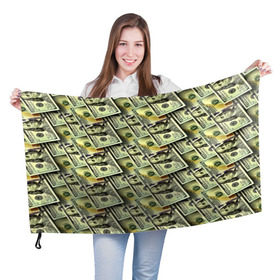Флаг 3D с принтом Деньги в Екатеринбурге, 100% полиэстер | плотность ткани — 95 г/м2, размер — 67 х 109 см. Принт наносится с одной стороны | 3d | benjamin franklin | америка | богатство | валюта | денежные купюры | деньги | доллар | зеленые | сша | текстуры