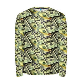 Мужской лонгслив 3D с принтом Деньги в Екатеринбурге, 100% полиэстер | длинные рукава, круглый вырез горловины, полуприлегающий силуэт | 3d | benjamin franklin | америка | богатство | валюта | денежные купюры | деньги | доллар | зеленые | сша | текстуры