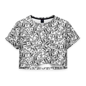 Женская футболка 3D укороченная с принтом Benjamin Franklin $ в Екатеринбурге, 100% полиэстер | круглая горловина, длина футболки до линии талии, рукава с отворотами | 3d | benjamin franklin | америка | богатство | валюта | денежные купюры | деньги | доллар | зеленые | сша | текстуры