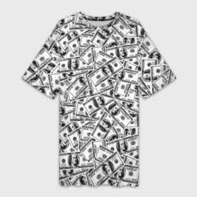 Платье-футболка 3D с принтом Benjamin Franklin в Екатеринбурге,  |  | 3d | benjamin franklin | америка | богатство | валюта | денежные купюры | деньги | доллар | зеленые | сша | текстуры