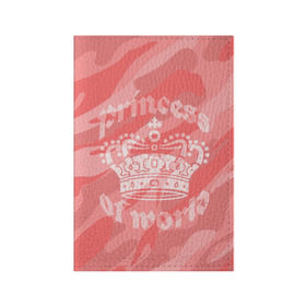 Обложка для паспорта матовая кожа с принтом Принцесса #1 в Екатеринбурге, натуральная матовая кожа | размер 19,3 х 13,7 см; прозрачные пластиковые крепления | камо | камуфляж | королева | корона | номер | один | розовый