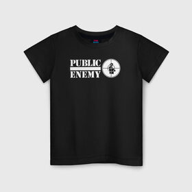 Детская футболка хлопок с принтом Паблик Энеми в Екатеринбурге, 100% хлопок | круглый вырез горловины, полуприлегающий силуэт, длина до линии бедер | public enemy