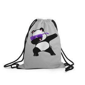 Рюкзак-мешок 3D с принтом Panda в Екатеринбурге, 100% полиэстер | плотность ткани — 200 г/м2, размер — 35 х 45 см; лямки — толстые шнурки, застежка на шнуровке, без карманов и подкладки | panda dab | животные | панда