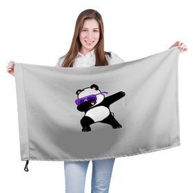Флаг 3D с принтом Panda в Екатеринбурге, 100% полиэстер | плотность ткани — 95 г/м2, размер — 67 х 109 см. Принт наносится с одной стороны | Тематика изображения на принте: panda dab | животные | панда